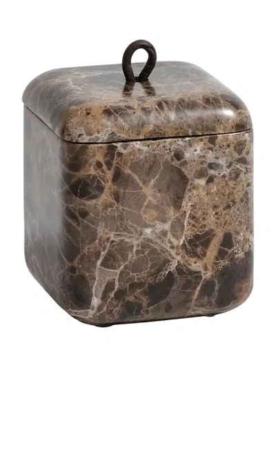 The Favorites Marble Lidded Vanity Jar In Marr?n Emperador