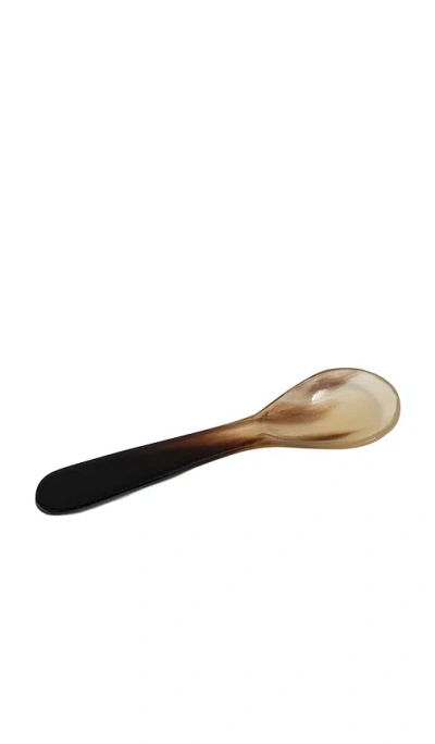 The Favorites Set Of 4 Horn Condiment & Caviar Spoon In Brown