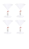The Favorites Snowman Sips Martini Glasses Set Of 4 In White