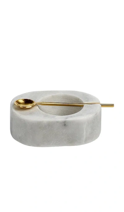 The Favorites Tuscan Marble Salt And Pepper Bowl With Gold Spoon In Multi
