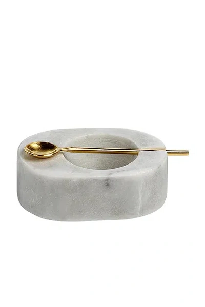 The Favorites Tuscan Marble Salt And Pepper Bowl With Gold Spoon