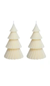 The Favorites Twinkle Tree Candle Set Of 2 In White