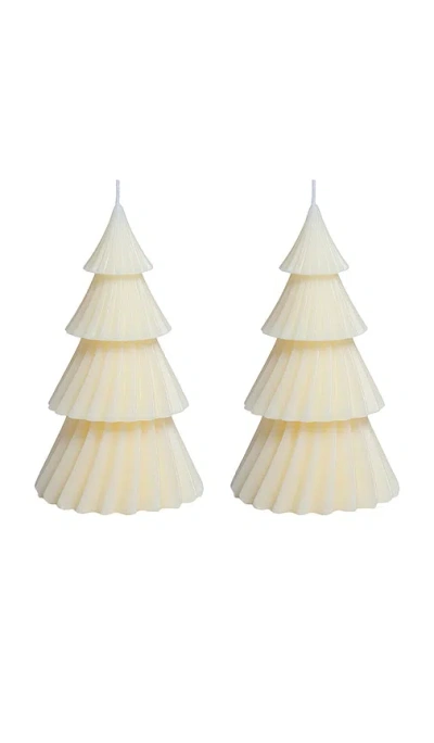 The Favorites Twinkle Tree Candle Set Of 2 In White