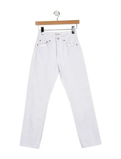 Pre-owned The Feel Studio Inc. High-rise Straight Leg Jeans In Blue