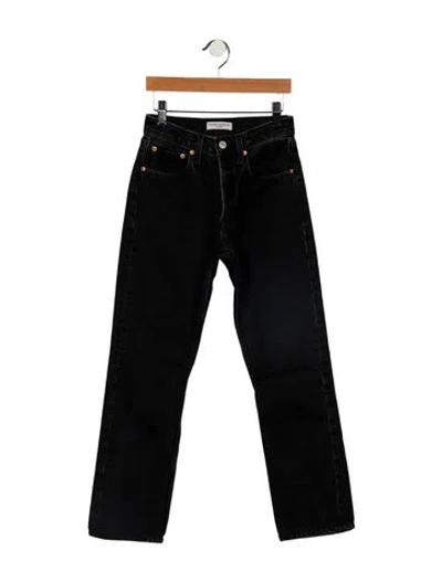 Pre-owned The Feel Studio Inc. Mid-rise Straight Leg Jeans In Black