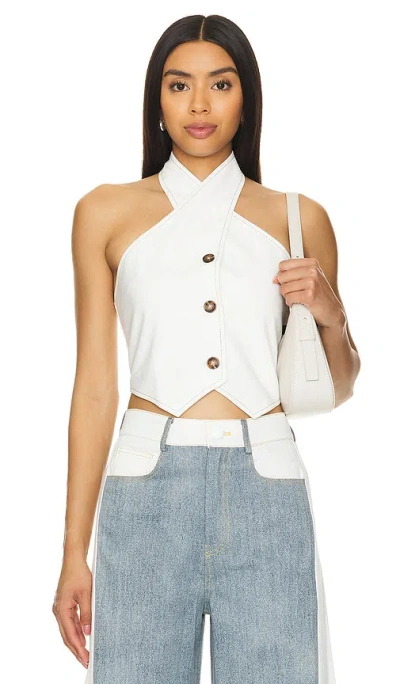 The Femm Carly Vest In White Denim