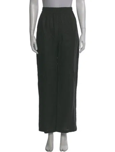 Pre-owned The Femm Linen Wide Leg Pants In Green