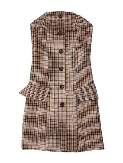Pre-owned The Femm Plaid Print Mini Dress In Multi