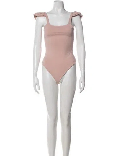 Pre-owned The Femm Square Neckline Sleeveless Bodysuit In Pink