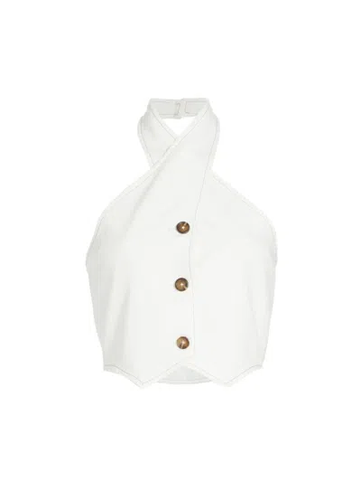 The Femm Women's Carly Halter Waistcoat In White