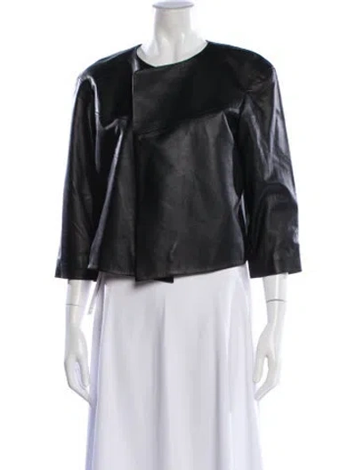 Pre-owned The Fisher Project Leather Evening Jacket In Black