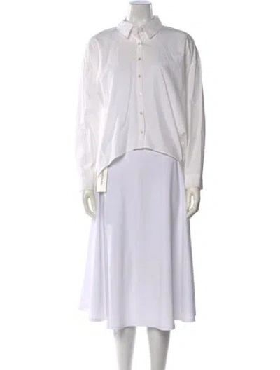 Pre-owned The Fisher Project Long Sleeve Button-up Top In White