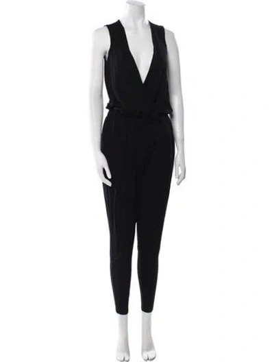 Pre-owned The Fisher Project V-neck Jumpsuit In Black