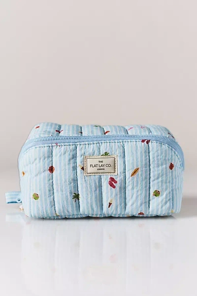 The Flat Lay Co. Marshmallow Flat Lay Makeup Box Bag In Blue