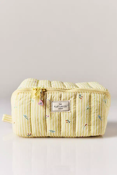 The Flat Lay Co. Marshmallow Flat Lay Makeup Box Bag In Yellow