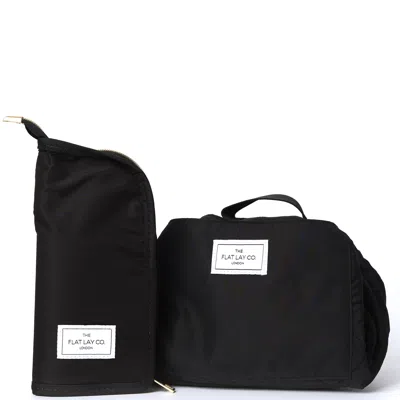 The Flat Lay Co. X Lookfantastic Makeup Bag Duo In Classic Black