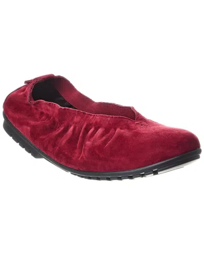 The Flexx Benedetta Suede Flat In Burgundy
