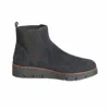 The Flexx Coral Suede Wedge Booties In Dark Blue In Blue