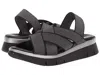 The Flexx Lorybeth Elastic & Leather Platform Sandals In Black In Black