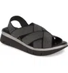 The Flexx Lorybeth Elastic & Leather Platform Sandals In Black In Black