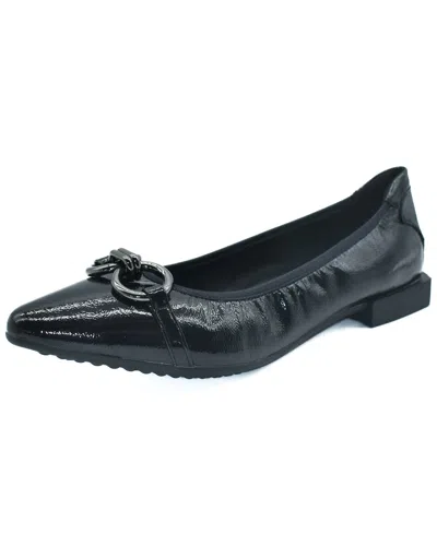 The Flexx Raven Leather Flat In Black