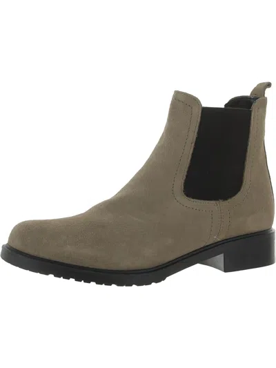The Flexx Shetland Womens Suede Round Toe Chelsea Boots In Almond