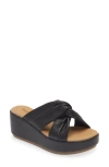 The Flexx Theo Platform Sandal In Black