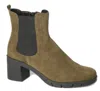 The Flexx Up N Out Too Block Heel Booties In Olive In Multi