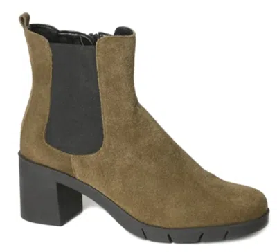 THE FLEXX UP N OUT TOO BLOCK HEEL BOOTIES IN OLIVE