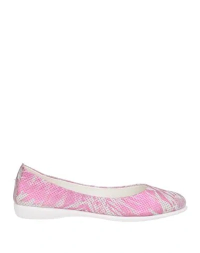 The Flexx Woman Ballet Flats Fuchsia Size 8 Leather In Pink