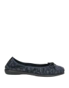 The Flexx Woman Ballet Flats Navy Size 6 Leather In Blue