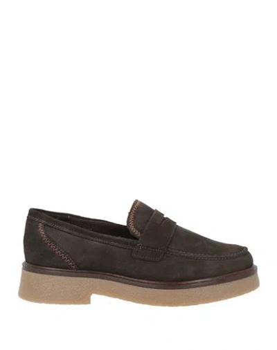 The Flexx Woman Loafers Dark Brown Size 9.5 Leather In Multi