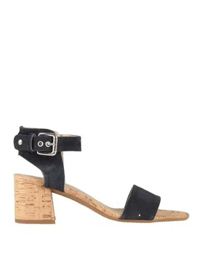 The Flexx Woman Sandals Navy Size 7 Leather, Textile Fibers