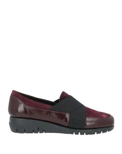 The Flexx Woman Loafers Burgundy Size 7 Leather In Black