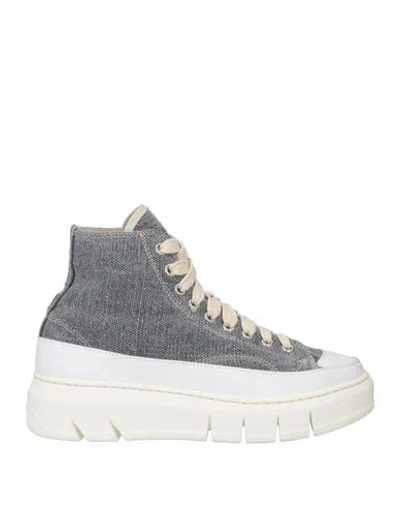 The Flexx Woman Sneakers Navy Size 5.5 Leather, Textile Fibers