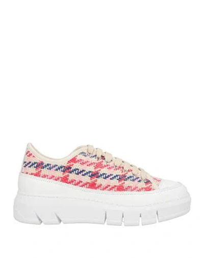 The Flexx Woman Sneakers White Size 6 Leather, Textile Fibers