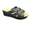 The Flexx Women's Brody Sandal In Black Softy Leather In Multi