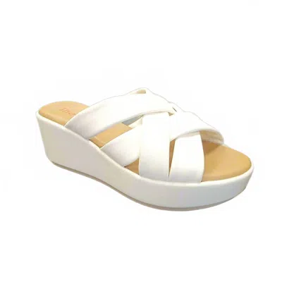 The Flexx Women's Brody Sandal In White Softy Leather In Multi