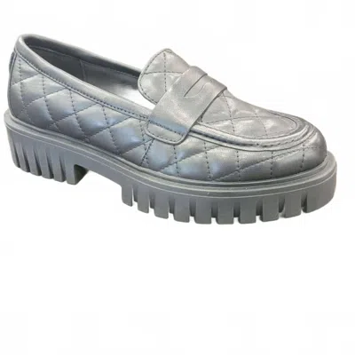 The Flexx Women's Carolina Loafer In Black Quilt/softy In Silver