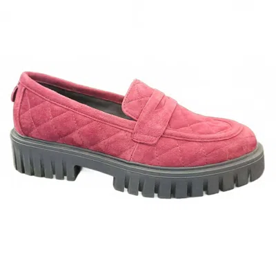 The Flexx Women's Carolina Loafer In Burgundy Suede In Pink