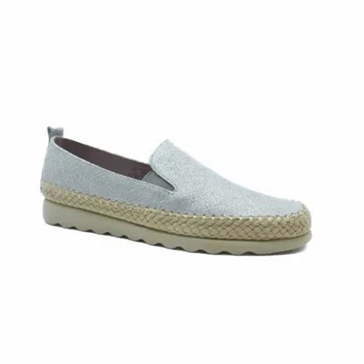 The Flexx Women's Chappie Leather Espadrille In Silver Metal In White