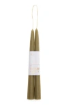 The Floral Society Set Of 2 Bayberry Scented Taper Candles In Green