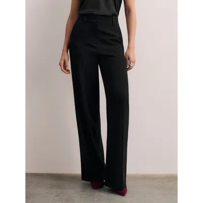 The Fold Adelaide Clever Crepe Wide Leg Pants In Black