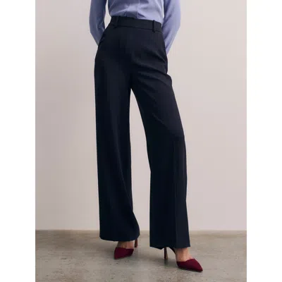 The Fold Adelaide Clever Crepe Wide Leg Pants In Blue