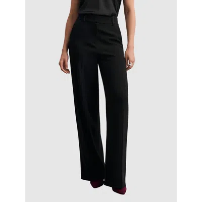 The Fold Adelaide Clever Crepe Wide Leg Trousers In Black