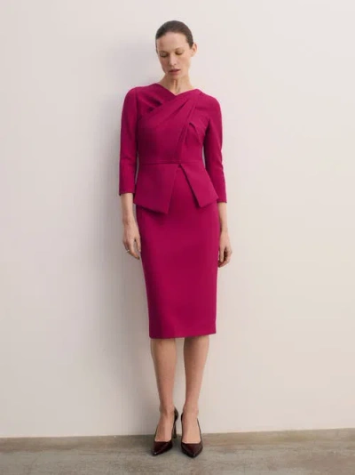 The Fold Alina Peplum Midi Dress In Pink