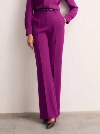 The Fold Alzira Sculpt Crepe Pants In Purple
