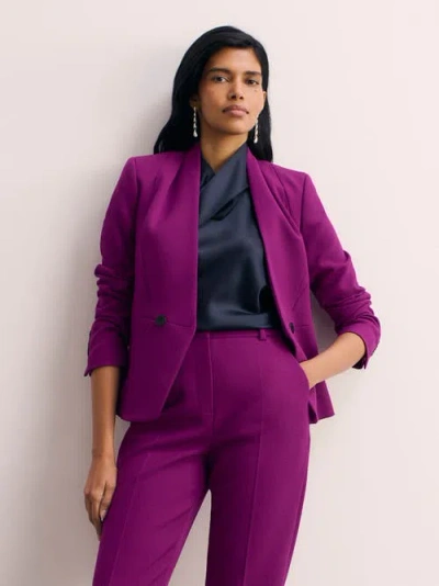 The Fold Arno Sculpt Stretch Crepe Blazer In Purple