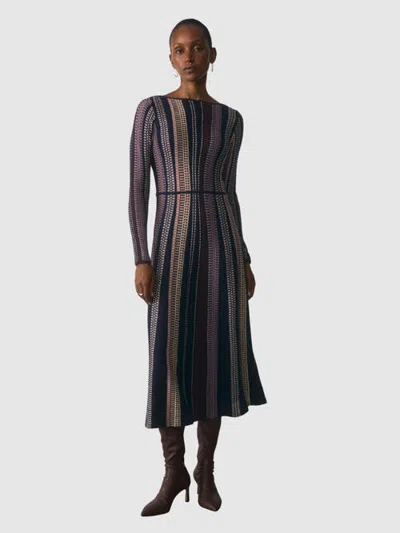 The Fold Atri Ribbon Knit Dress In Multi