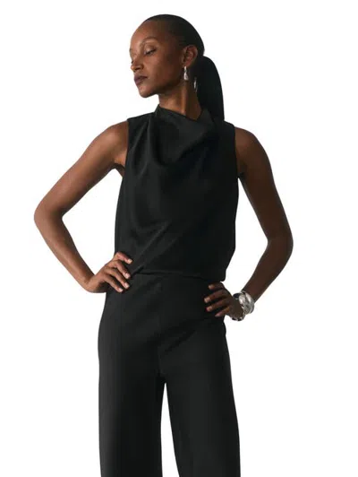 The Fold Avena Drape Top In Black